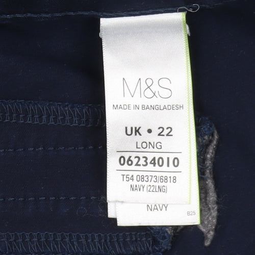 Marks and Spencer Women's Blue Chino Trousers, Size 22