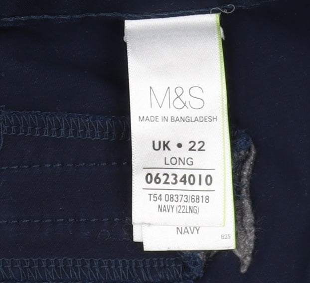 Marks and Spencer Women's Blue Chino Trousers, Size 22