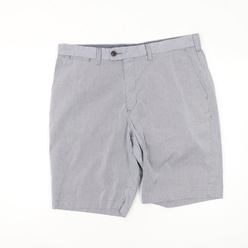 Marks and Spencer Men's Blue Chino Shorts - Size 36