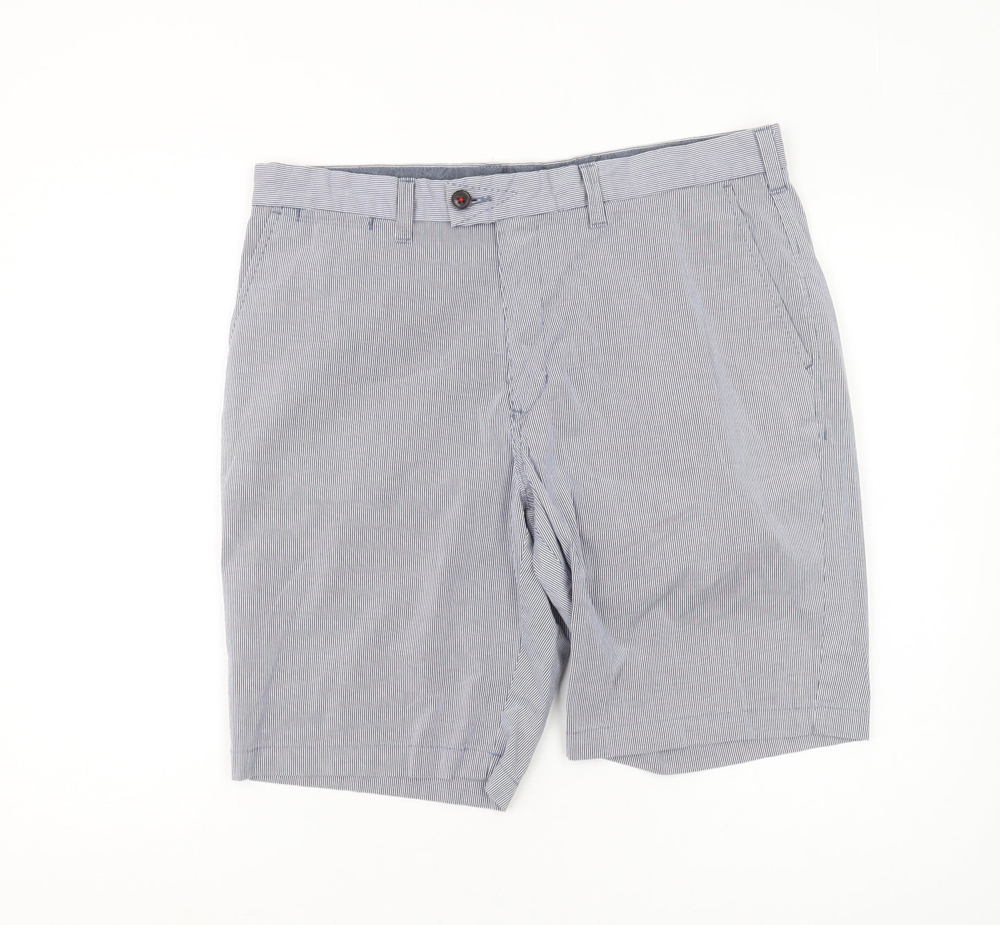 Marks and Spencer Men's Blue Chino Shorts - Size 36