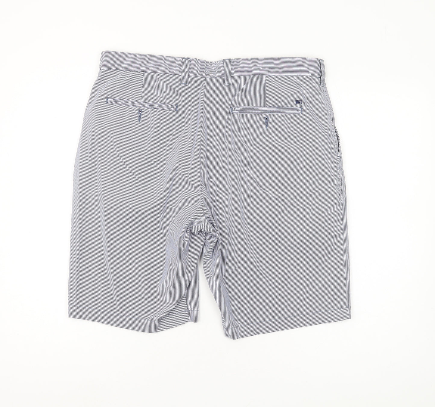 Marks and Spencer Men's Blue Chino Shorts - Size 36