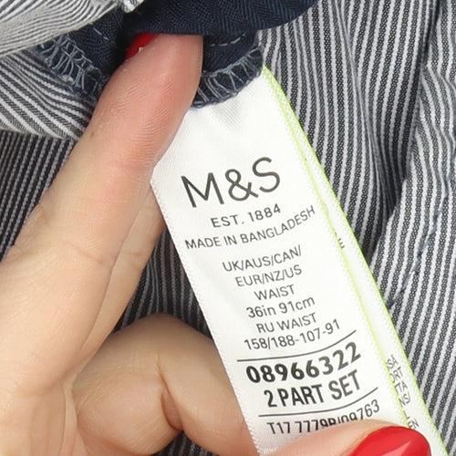 Marks and Spencer Men's Blue Chino Shorts - Size 36
