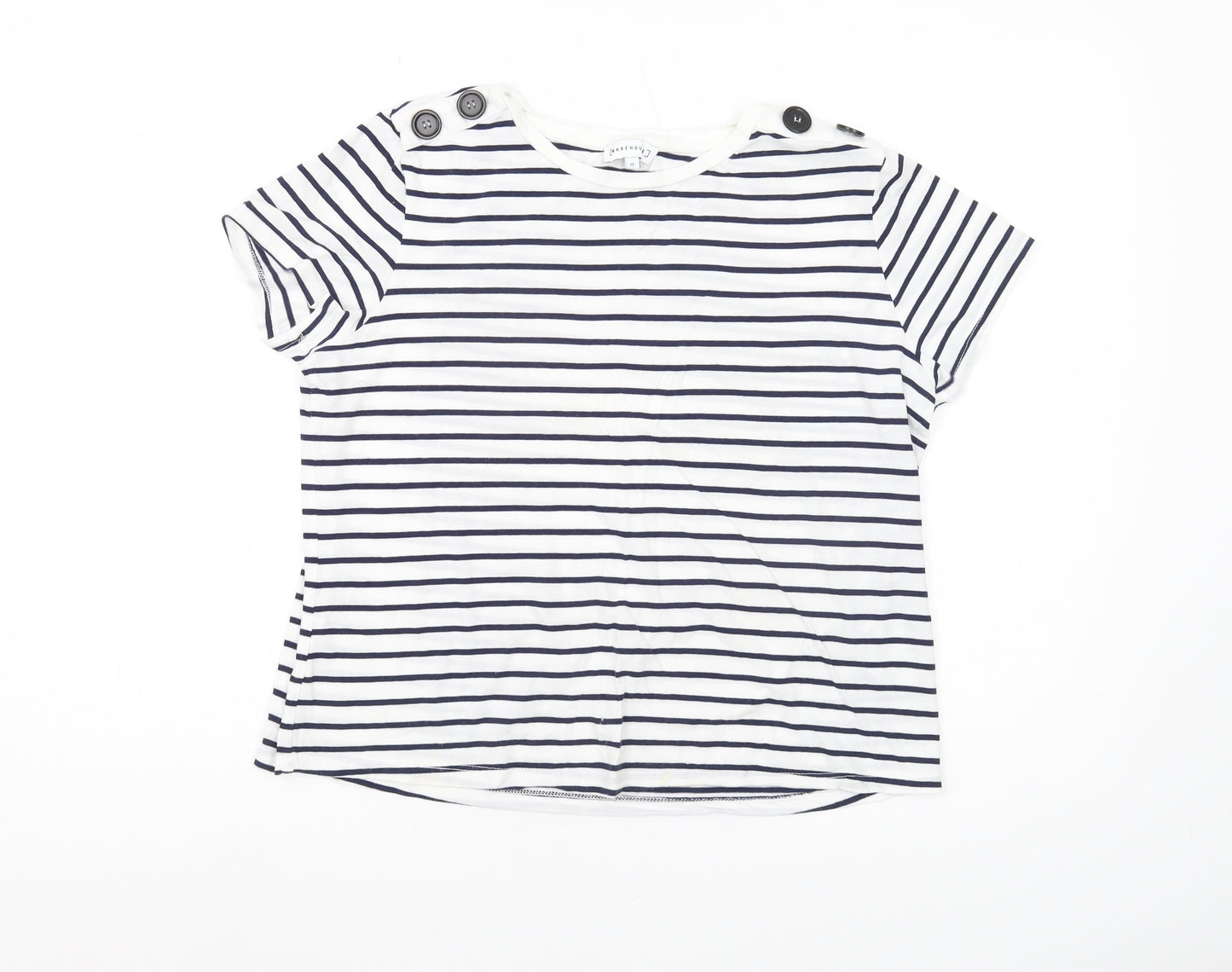 Warehouse Women's Striped T-Shirt, Size 12, Cotton