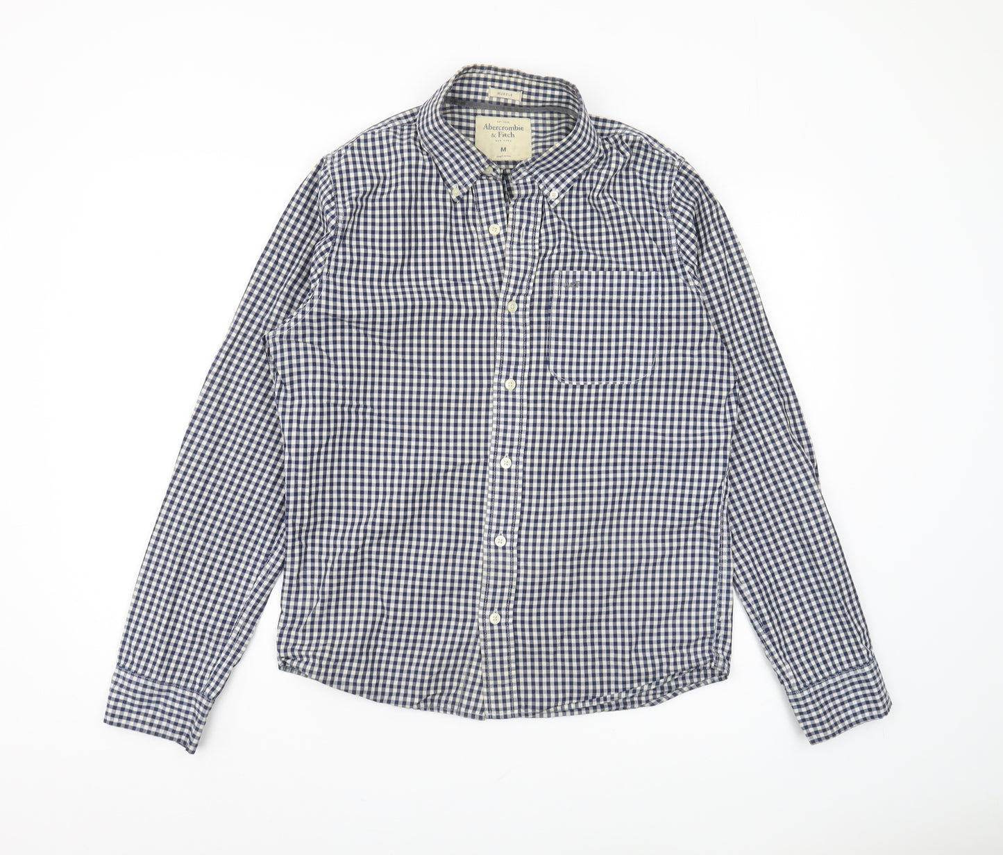 Abercrombie & Fitch Men's Blue M Check Button-Up Shirt