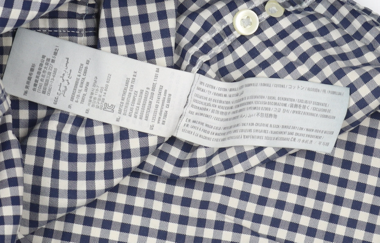 Abercrombie & Fitch Men's Blue M Check Button-Up Shirt