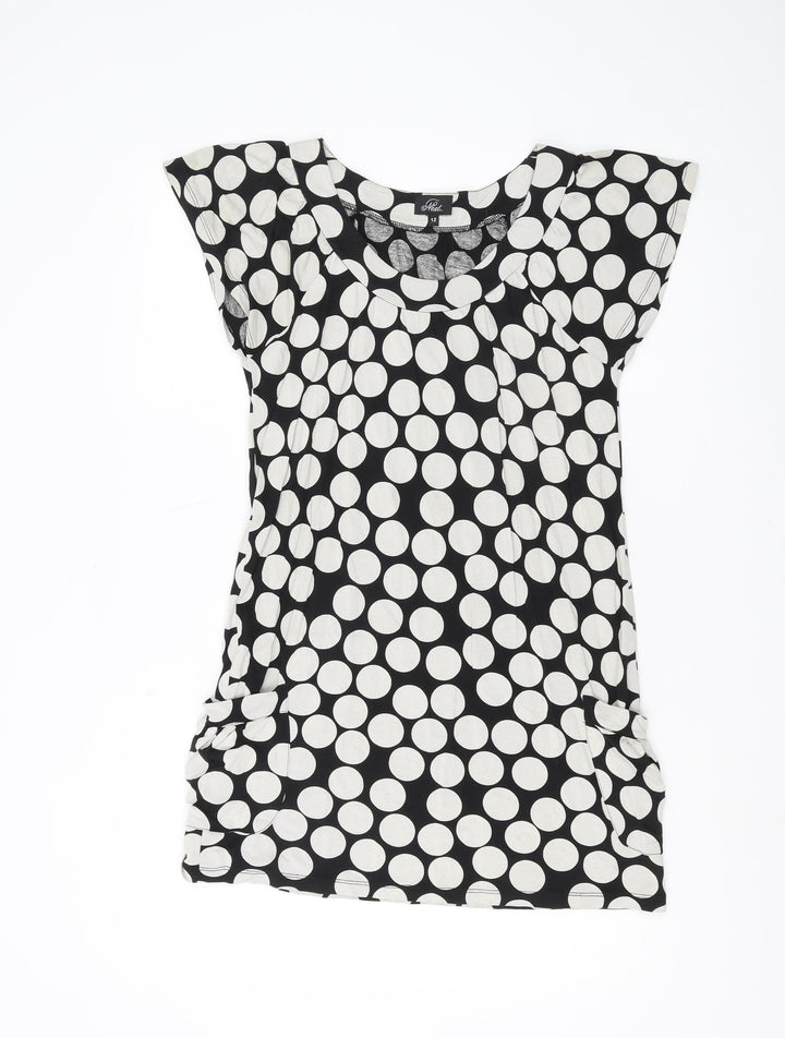 Next Women's Black Polka Dot T-Shirt Size 12