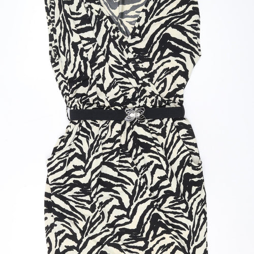 Dorothy Perkins Women's Black Animal Print Wrap Dress