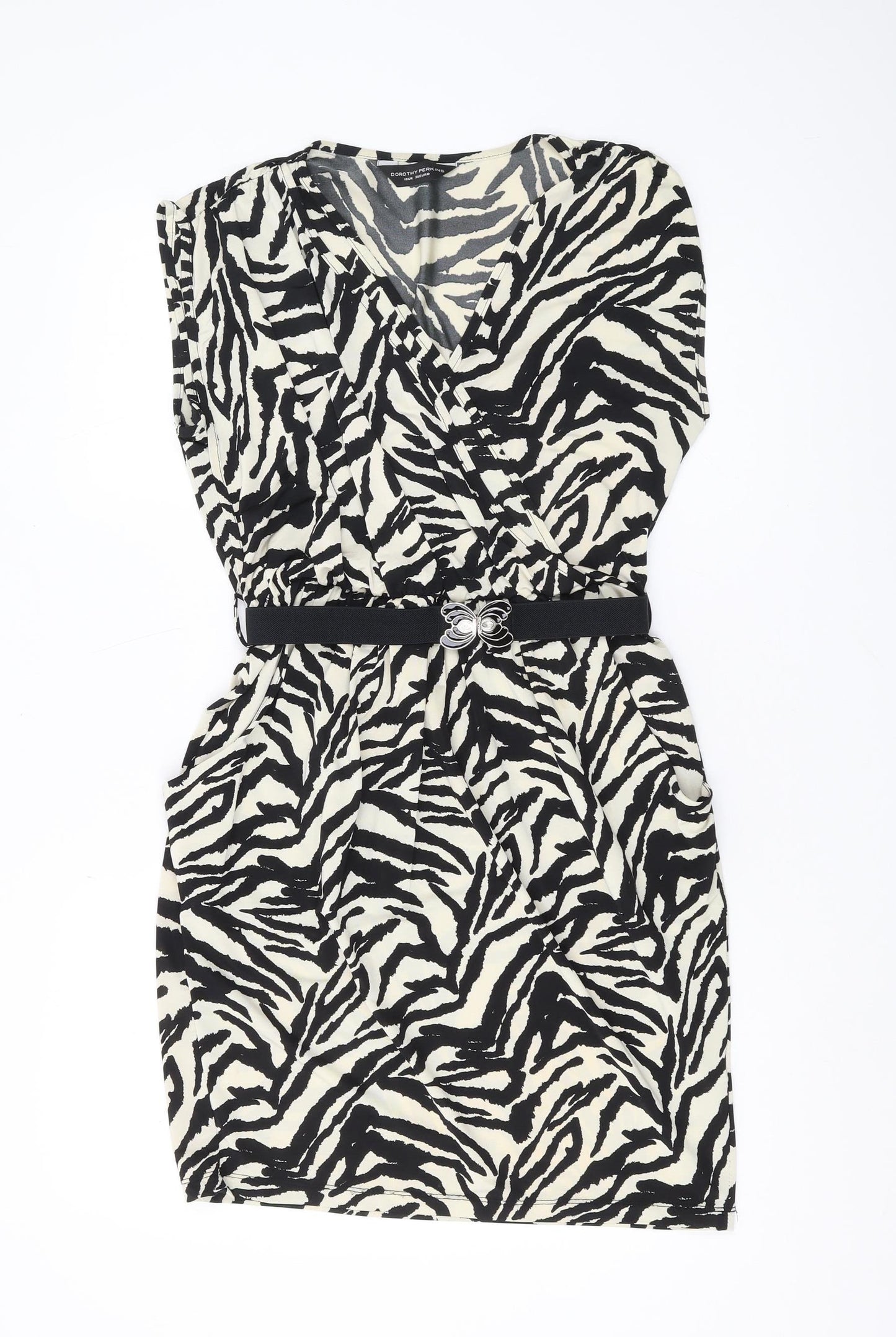 Dorothy Perkins Women's Black Animal Print Wrap Dress