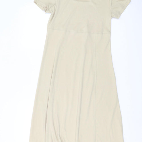 Bonmarché Women's Beige A-Line Midi Dress, Size 12