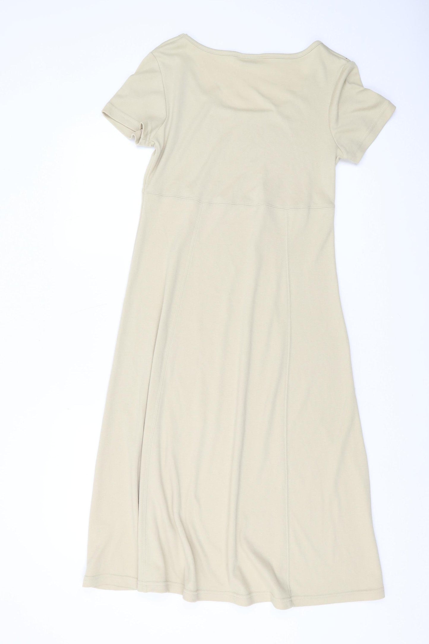 Bonmarché Women's Beige A-Line Midi Dress, Size 12