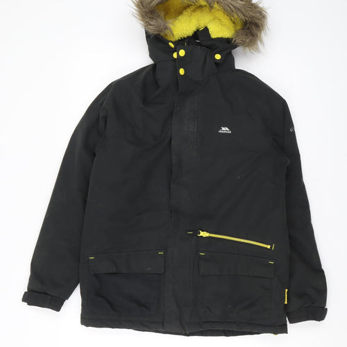 Trespass Boys Black Waterproof Parka Jacket 11-12 Years