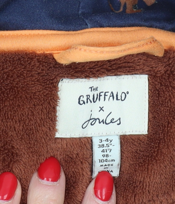 Joules Gruffalo Boys Brown Fleece Hooded Robe 3-4 Years