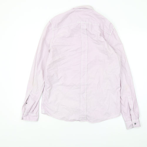River Island Men's Pink Button-Up Shirt S