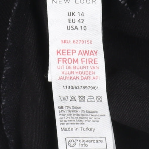 New Look Women's Black Pinafore Dress, Size 14