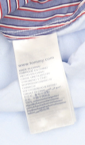 Tommy Icons Women's Blue Striped Button-Up Shirt S