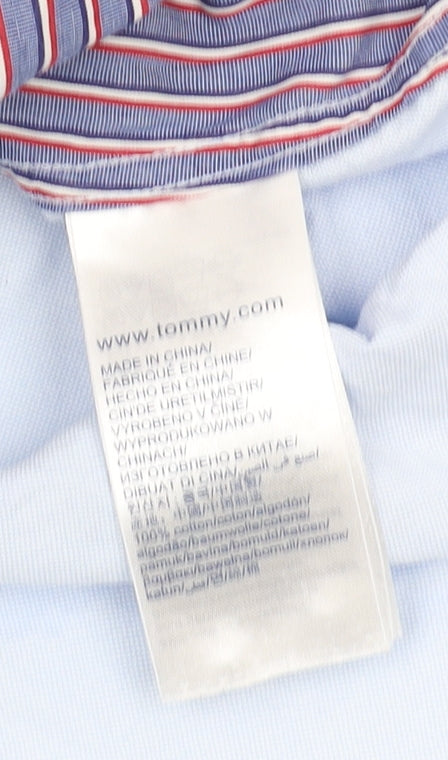 Tommy Icons Women's Blue Striped Button-Up Shirt S