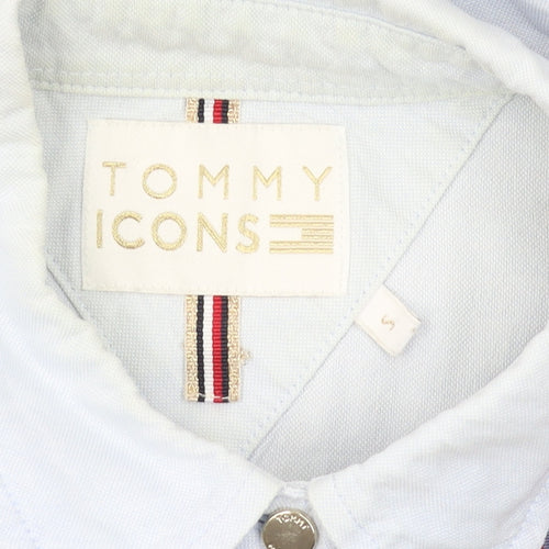Tommy Icons Women's Blue Striped Button-Up Shirt S
