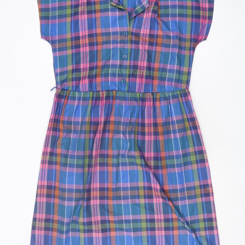St Michael Women’s Multicoloured Plaid Shirt Dress, Size 12