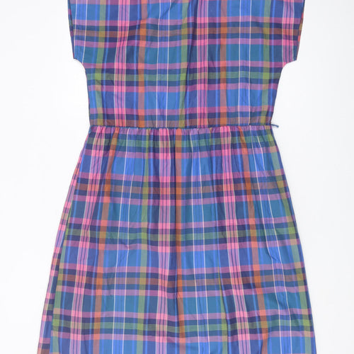 St Michael Women’s Multicoloured Plaid Shirt Dress, Size 12