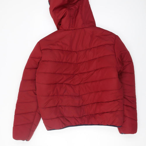 Fila Women's Red Puffer Jacket Size S, Hooded Casual