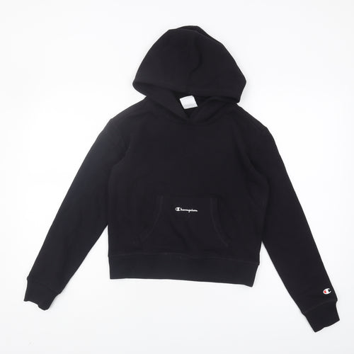 Champion Girls Black Pullover Hoodie - Large Logo Casual