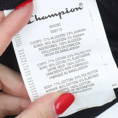 Champion Girls Black Pullover Hoodie - Large Logo Casual