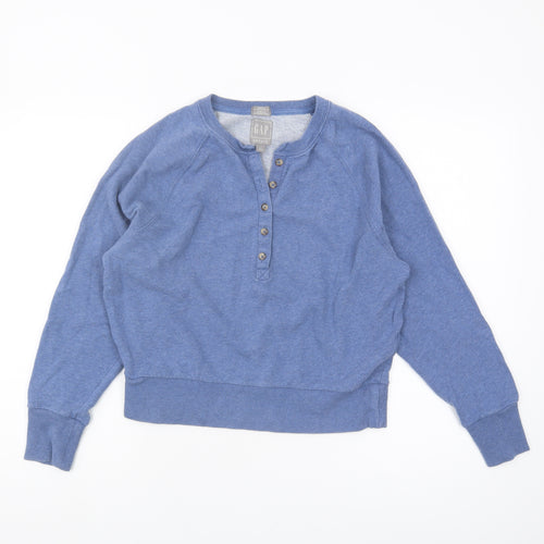 GAP Women's XS Blue Henley Sweatshirt