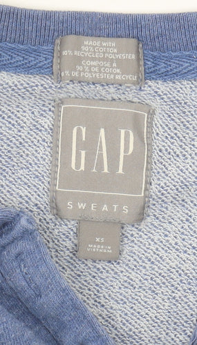 GAP Women's XS Blue Henley Sweatshirt