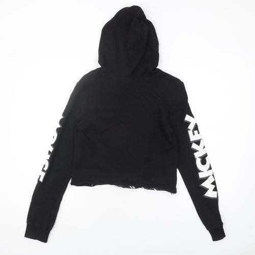 H&M Girls Mickey Mouse Black Hoodie, Size 12-14 Years