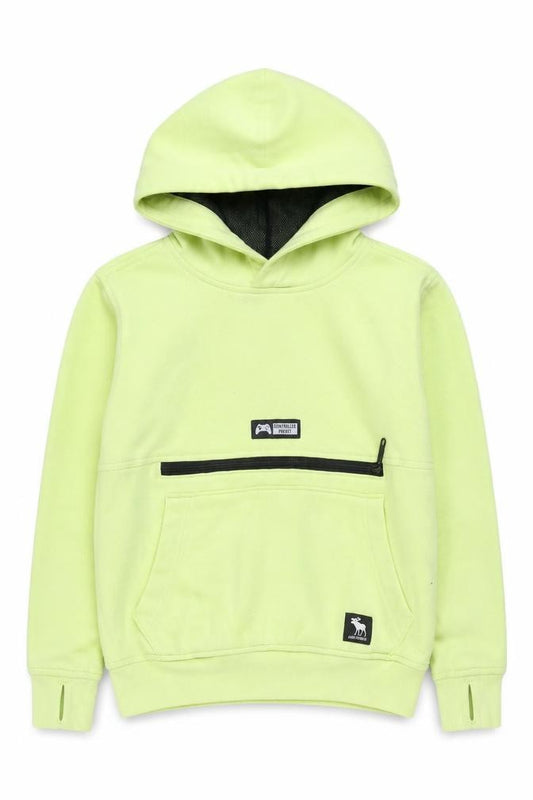 Front view of Abercrombie & Fitch Kids boys’ green pullover hoodie 7-8 years