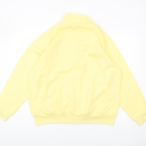 Damart Women's Yellow Cardigan Size 16 Collared Button Casual