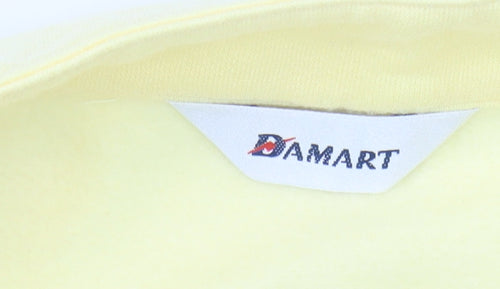 Damart Women's Yellow Cardigan Size 16 Collared Button Casual
