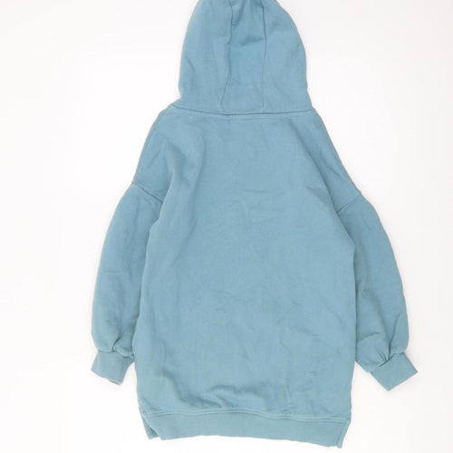 Next Girls Blue Sequin Heart Pullover Hoodie 8 Years