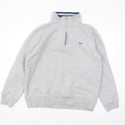 Crew Clothing Company Men's Grey XL 1/2 Zip Sweatshirt