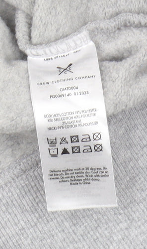 Crew Clothing Company Men's Grey XL 1/2 Zip Sweatshirt