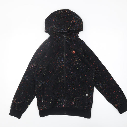 Next Boys Black Full Zip Hoodie, 12 Years, Graphic Print