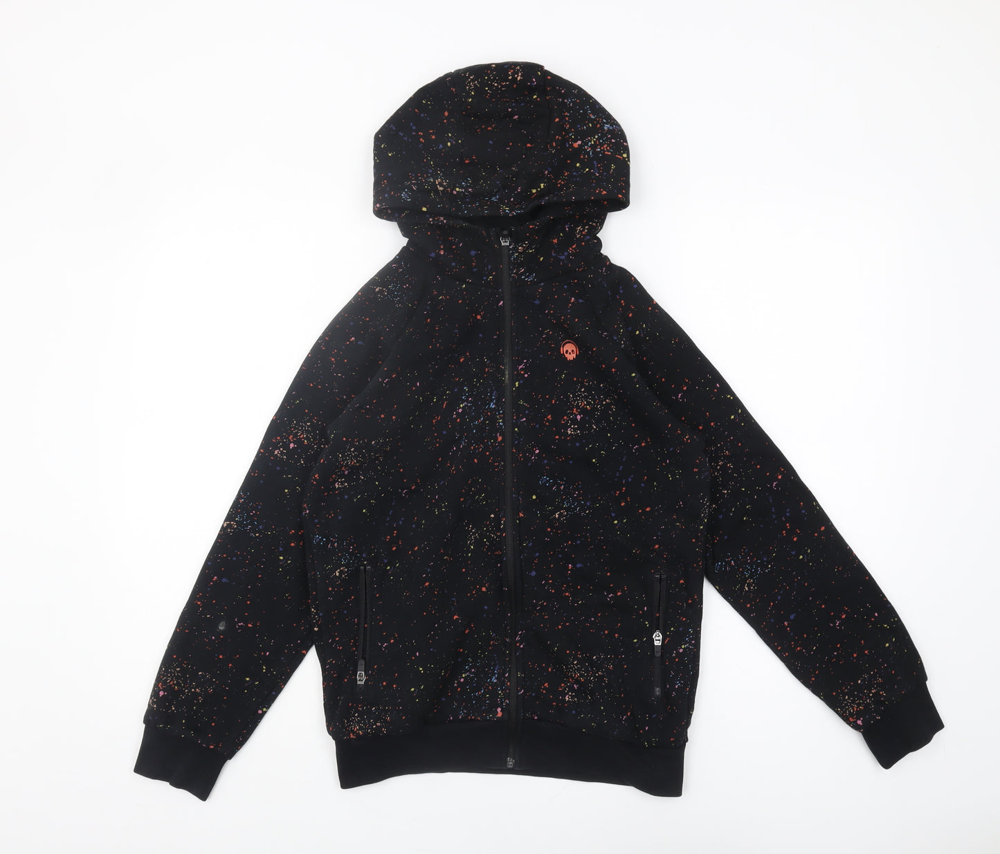 Next Boys Black Full Zip Hoodie, 12 Years, Graphic Print