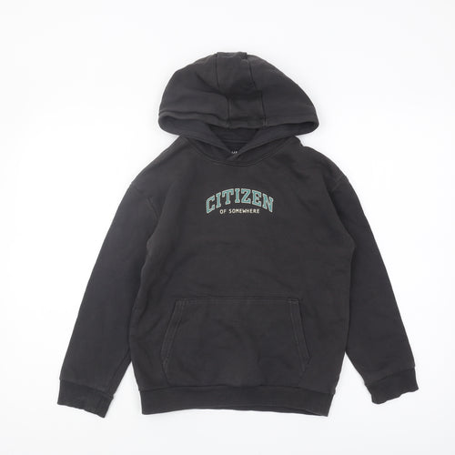 Marks and Spencer Boys Black Hoodie 9-10 Years