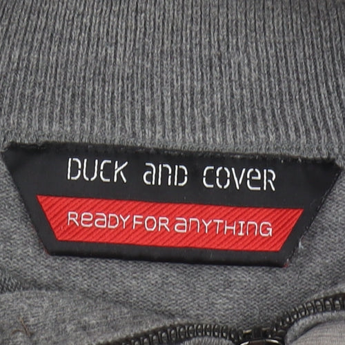 Duck and Cover Men's Grey Henley Jumper L