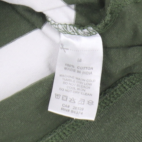 Stussy Men's Green Striped Pullover Sweatshirt M