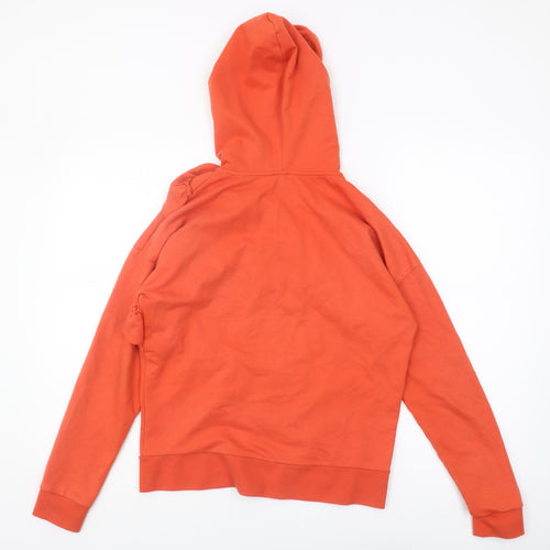 River Island Women's Orange Ruffle Hoodie Size 8