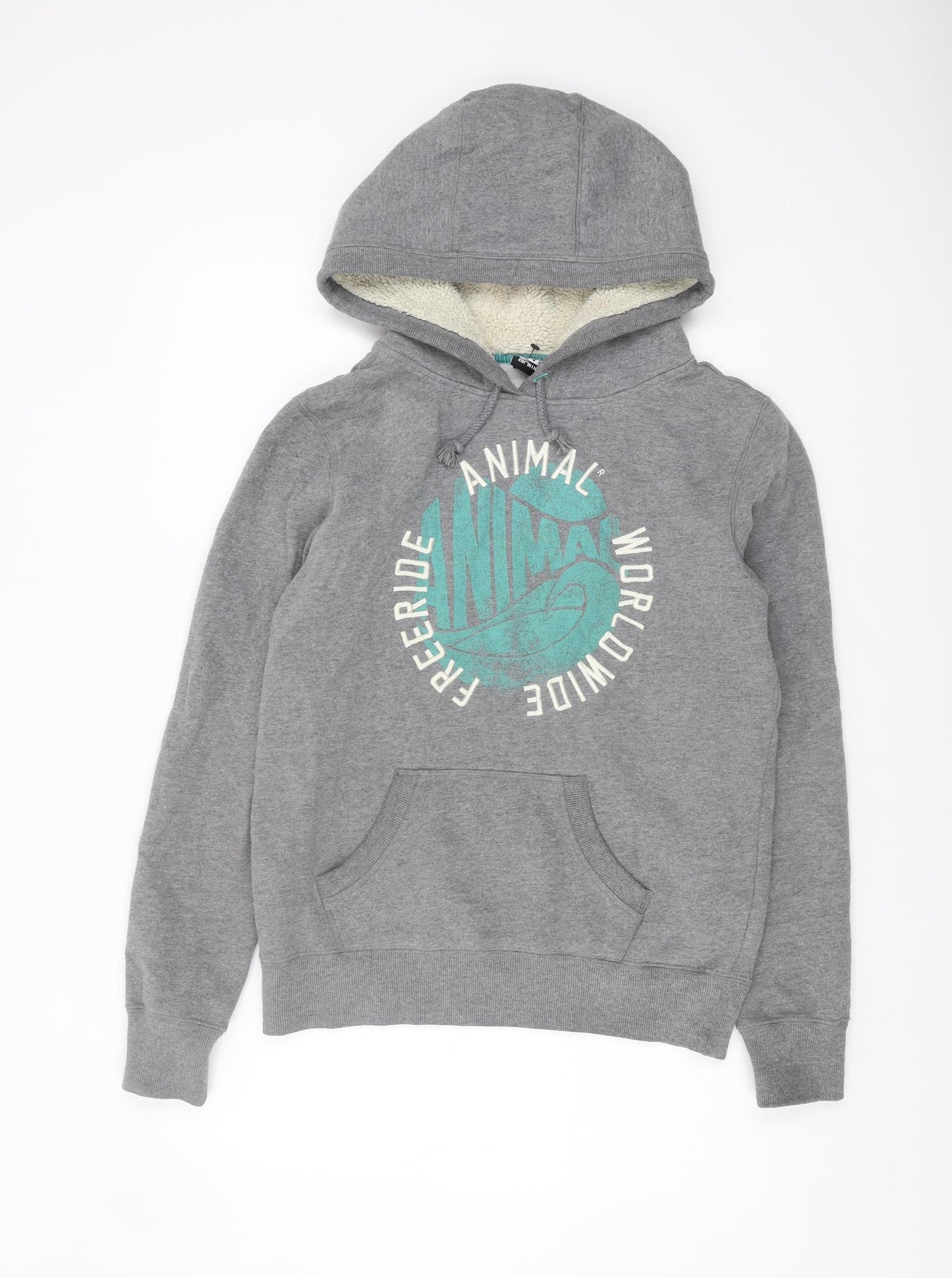 Animal Women's Grey Pullover Hoodie, Size 10, Casual Logo Design