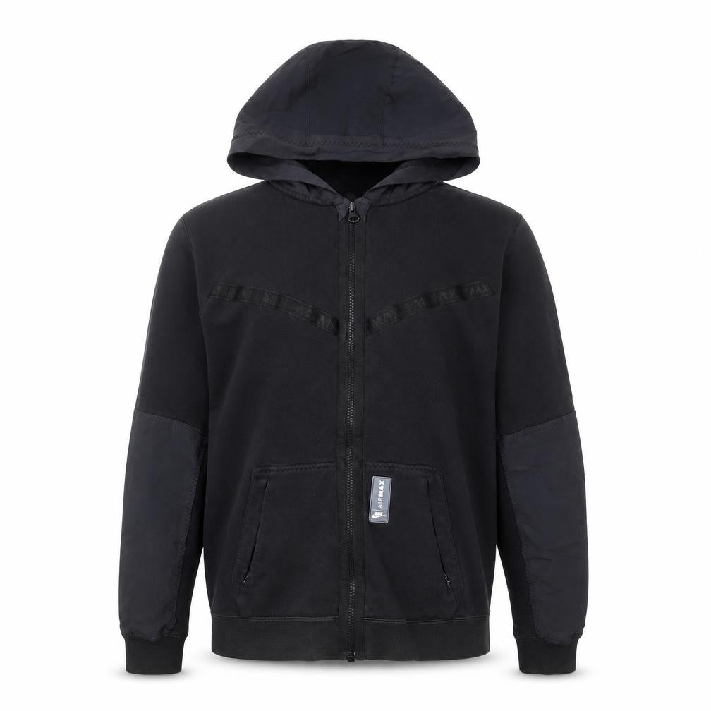 Front view of Nike boys’ black full zip hoodie xl