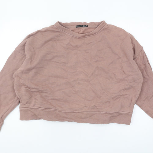 Oysho Women's Brown Cotton Pullover Sweatshirt Size 8