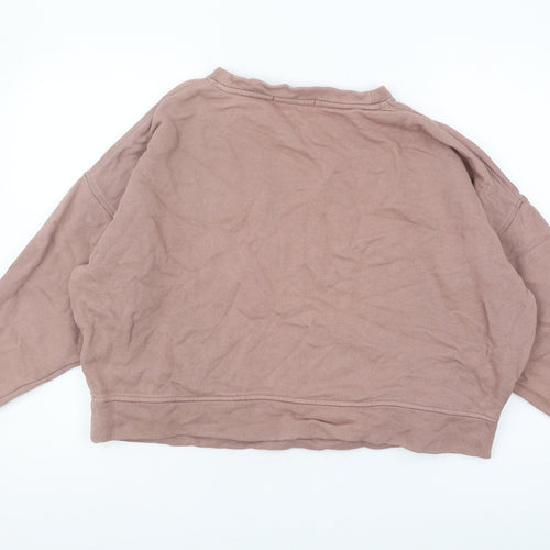 Oysho Women's Brown Cotton Pullover Sweatshirt Size 8