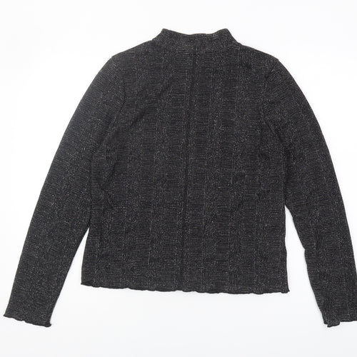 Next Women's Black Long Sleeve High Neck Top Size 16