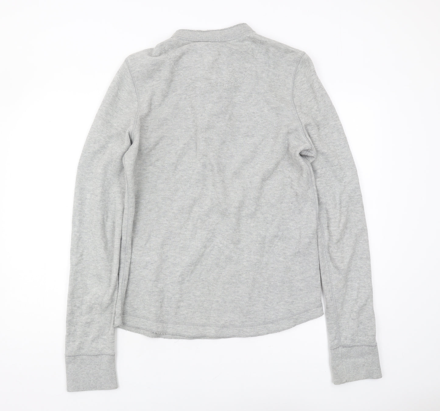 Abercrombie & Fitch Grey Long Sleeve Henley T-Shirt, M
