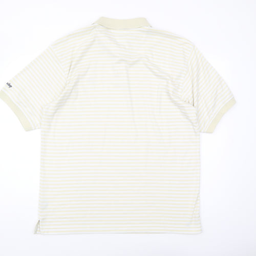 Dunlop Men's XL White Striped Polo Shirt - Casual Golf Style