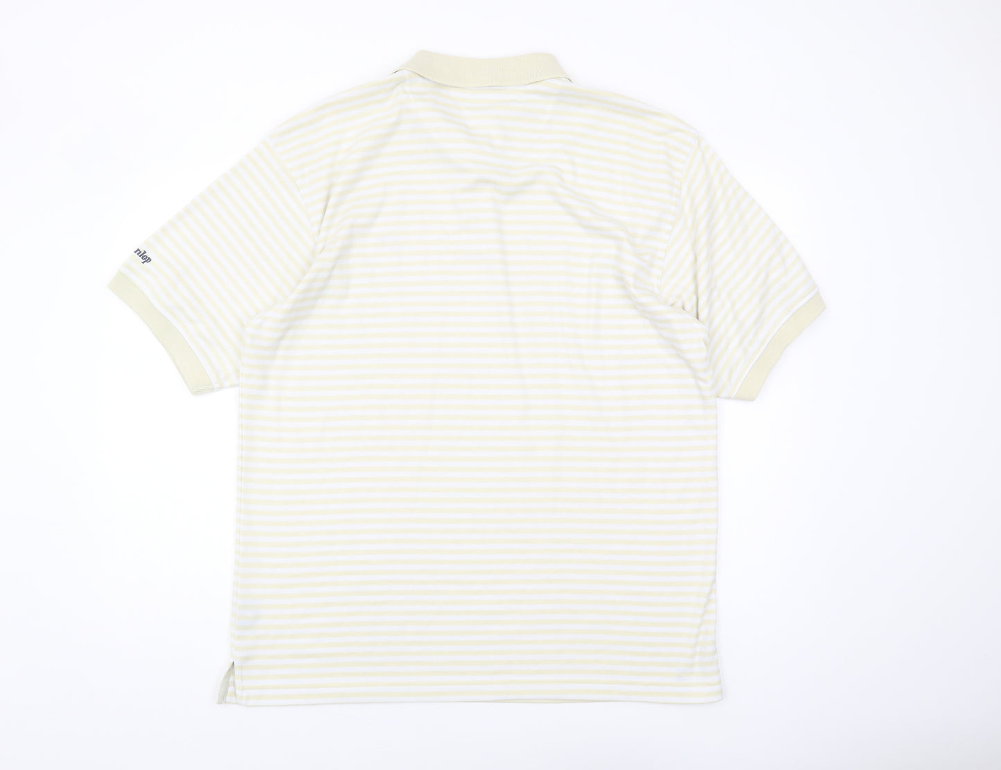 Dunlop Men's XL White Striped Polo Shirt - Casual Golf Style