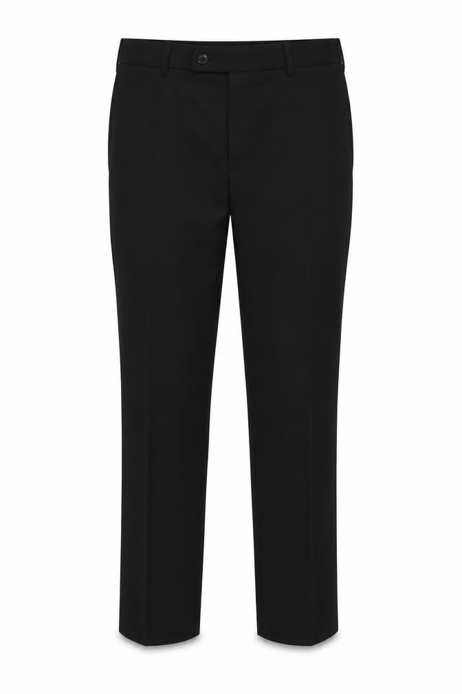 Front view of Skopes Men's Black Regular Fit Trousers, size 36
